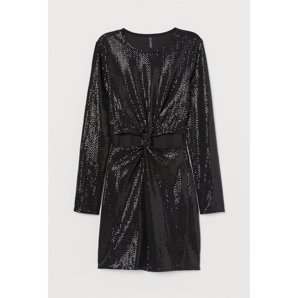Black shimmery sequin cutout dress 🖤